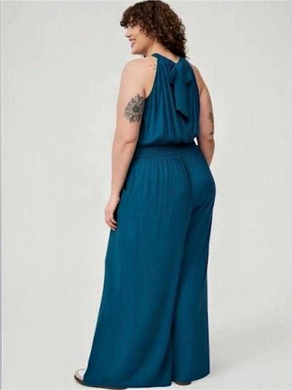 TORRID Halter Jumpsuit Wide Leg Blue 3X